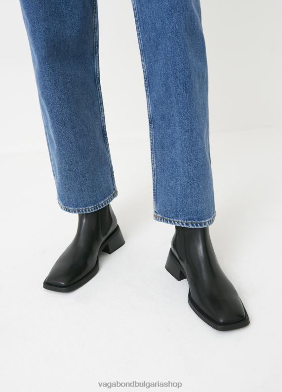 бг Vagabond Жени ботуши blanca Черна кожа 082J2215 обувки