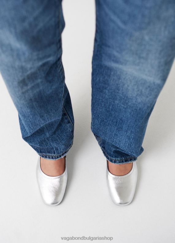 бг Vagabond Жени jolin обувки сребриста метална кожа 082J216 обувки