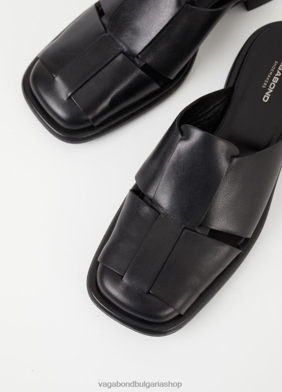 бг Vagabond Жени брити мулета Черна кожа 082J2115 обувки