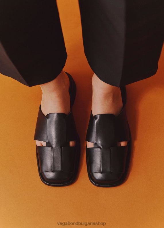 бг Vagabond Жени брити мулета Черна кожа 082J2115 обувки