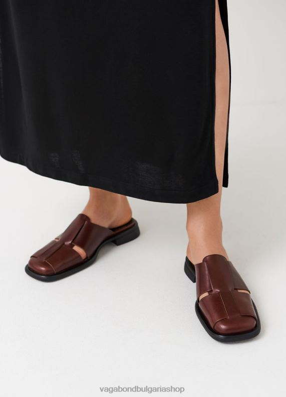 бг Vagabond Жени брити мулета тъмнокафява кожа 082J2114 обувки
