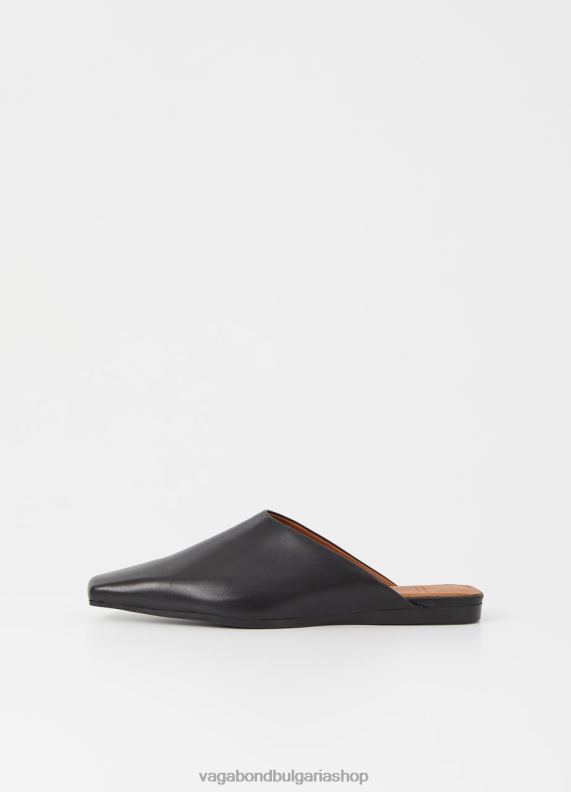 бг Vagabond Жени виолета мулета Черна кожа 082J2119 обувки