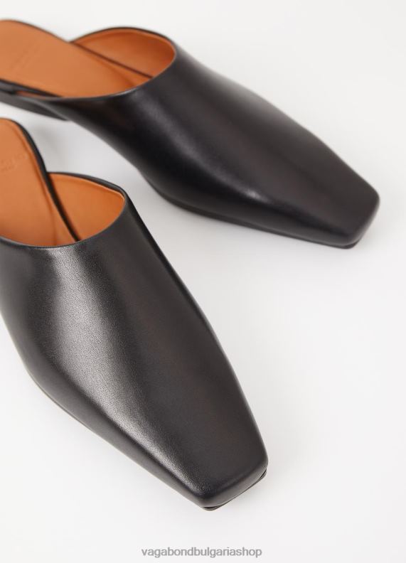 бг Vagabond Жени виолета мулета Черна кожа 082J2119 обувки