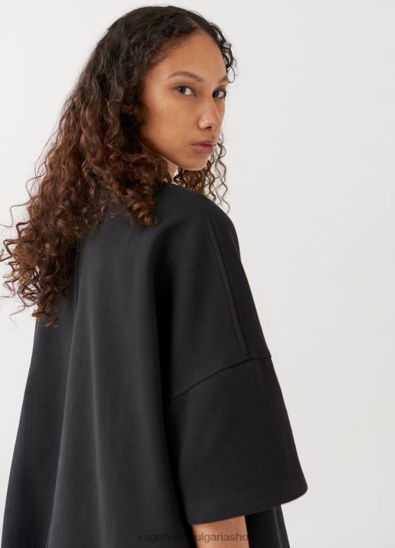 бг Vagabond Жени квадратна тениска x micky ho черен текстил 082J2259 облекло