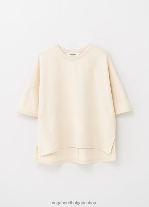 бг Vagabond Жени квадратна тениска почти бял текстил 082J2260 облекло