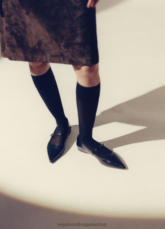 бг Vagabond Жени обувки хермина Черна кожа 082J22 обувки