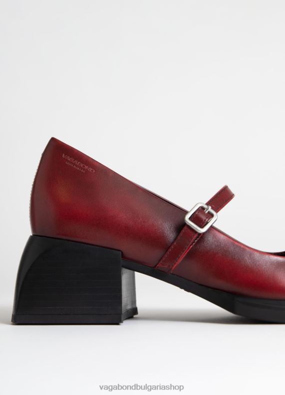 бг Vagabond Жени помпи Вивиан червена четка от кожата 082J296 обувки