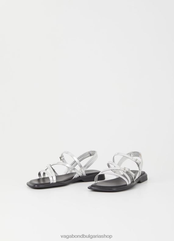 бг Vagabond Жени сандали izzy сребриста метална кожа 082J229 обувки