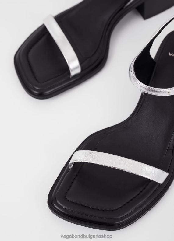 бг Vagabond Жени сандали инес сребриста метална кожа 082J255 обувки