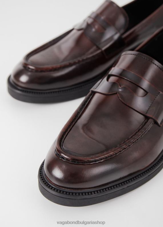 бг Vagabond мъже alex m loafer тъмночервена полирана кожа 082J2283 обувки