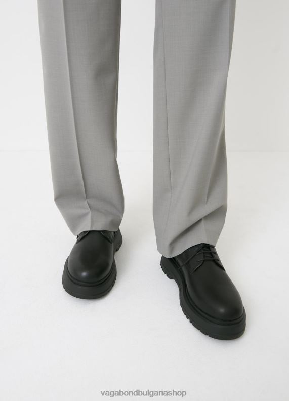 бг Vagabond мъже Джеф обувки Черна кожа 082J2291 обувки